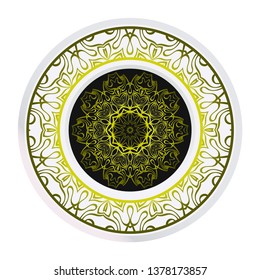 Luxury Art Deco Floral Pattern. Mandala Design. Vector Illustration. Oriental Pattern. Indian, Moroccan, Mystic, Ottoman Motifs. Anti-Stress Therapy Pattern