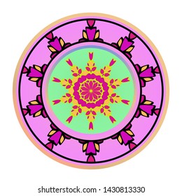 Luxury Art Deco Floral Pattern. Mandala Design. Vector Illustration. Oriental Pattern. Indian, Moroccan, Mystic, Ottoman Motifs. Anti-Stress Therapy Pattern