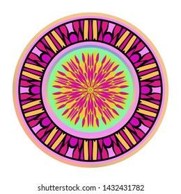 Luxury Art Deco Floral Pattern. Mandala Design. Vector Illustration. Oriental Pattern. Indian, Moroccan, Mystic, Ottoman Motifs. Anti-Stress Therapy Pattern