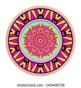Luxury Art Deco Floral Pattern. Mandala Design. Vector Illustration. Oriental Pattern. Indian, Moroccan, Mystic, Ottoman Motifs. Anti-Stress Therapy Pattern