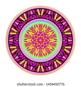 Luxury Art Deco Floral Pattern. Mandala Design. Vector Illustration. Oriental Pattern. Indian, Moroccan, Mystic, Ottoman Motifs. Anti-Stress Therapy Pattern