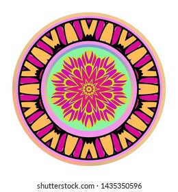 Luxury Art Deco Floral Pattern. Mandala Design. Vector Illustration. Oriental Pattern. Indian, Moroccan, Mystic, Ottoman Motifs. Anti-Stress Therapy Pattern