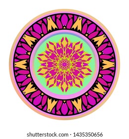 Luxury Art Deco Floral Pattern. Mandala Design. Vector Illustration. Oriental Pattern. Indian, Moroccan, Mystic, Ottoman Motifs. Anti-Stress Therapy Pattern