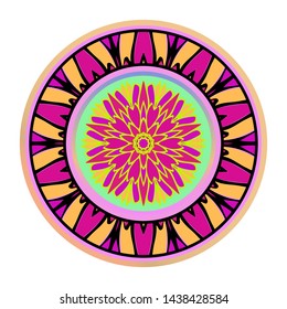 Luxury Art Deco Floral Pattern. Mandala Design. Vector Illustration. Oriental Pattern. Indian, Moroccan, Mystic, Ottoman Motifs. Anti-Stress Therapy Pattern