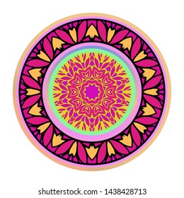 Luxury Art Deco Floral Pattern. Mandala Design. Vector Illustration. Oriental Pattern. Indian, Moroccan, Mystic, Ottoman Motifs. Anti-Stress Therapy Pattern