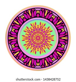 Luxury Art Deco Floral Pattern. Mandala Design. Vector Illustration. Oriental Pattern. Indian, Moroccan, Mystic, Ottoman Motifs. Anti-Stress Therapy Pattern