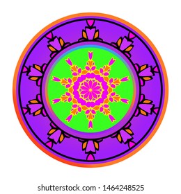 Luxury Art Deco Floral Pattern. Mandala Design. Vector Illustration. Oriental Pattern. Indian, Moroccan, Mystic, Ottoman Motifs. Anti-Stress Therapy Pattern