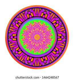 Luxury Art Deco Floral Pattern. Mandala Design. Vector Illustration. Oriental Pattern. Indian, Moroccan, Mystic, Ottoman Motifs. Anti-Stress Therapy Pattern