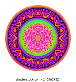 Luxury Art Deco Floral Pattern. Mandala Design. Vector Illustration. Oriental Pattern. Indian, Moroccan, Mystic, Ottoman Motifs. Anti-Stress Therapy Pattern