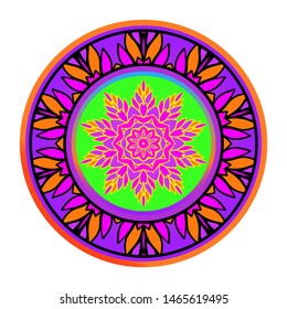 Luxury Art Deco Floral Pattern. Mandala Design. Vector Illustration. Oriental Pattern. Indian, Moroccan, Mystic, Ottoman Motifs. Anti-Stress Therapy Pattern
