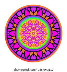 Luxury Art Deco Floral Pattern. Mandala Design. Vector Illustration. Oriental Pattern. Indian, Moroccan, Mystic, Ottoman Motifs. Anti-Stress Therapy Pattern