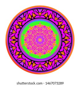 Luxury Art Deco Floral Pattern. Mandala Design. Vector Illustration. Oriental Pattern. Indian, Moroccan, Mystic, Ottoman Motifs. Anti-Stress Therapy Pattern