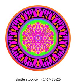 Luxury Art Deco Floral Pattern. Mandala Design. Vector Illustration. Oriental Pattern. Indian, Moroccan, Mystic, Ottoman Motifs. Anti-Stress Therapy Pattern