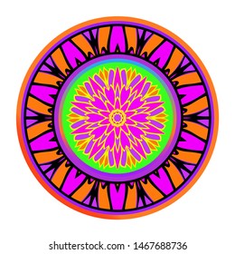 Luxury Art Deco Floral Pattern. Mandala Design. Vector Illustration. Oriental Pattern. Indian, Moroccan, Mystic, Ottoman Motifs. Anti-Stress Therapy Pattern