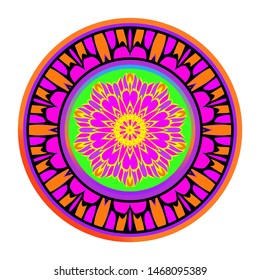Luxury Art Deco Floral Pattern. Mandala Design. Vector Illustration. Oriental Pattern. Indian, Moroccan, Mystic, Ottoman Motifs. Anti-Stress Therapy Pattern