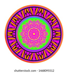 Luxury Art Deco Floral Pattern. Mandala Design. Vector Illustration. Oriental Pattern. Indian, Moroccan, Mystic, Ottoman Motifs. Anti-Stress Therapy Pattern