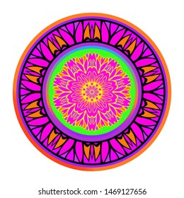Luxury Art Deco Floral Pattern. Mandala Design. Vector Illustration. Oriental Pattern. Indian, Moroccan, Mystic, Ottoman Motifs. Anti-Stress Therapy Pattern