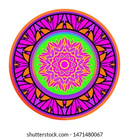 Luxury Art Deco Floral Pattern. Mandala Design. Vector Illustration. Oriental Pattern. Indian, Moroccan, Mystic, Ottoman Motifs. Anti-Stress Therapy Pattern