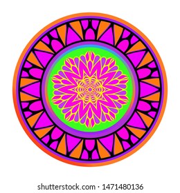 Luxury Art Deco Floral Pattern. Mandala Design. Vector Illustration. Oriental Pattern. Indian, Moroccan, Mystic, Ottoman Motifs. Anti-Stress Therapy Pattern