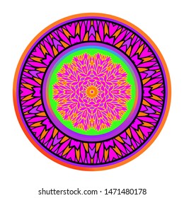 Luxury Art Deco Floral Pattern. Mandala Design. Vector Illustration. Oriental Pattern. Indian, Moroccan, Mystic, Ottoman Motifs. Anti-Stress Therapy Pattern