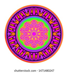 Luxury Art Deco Floral Pattern. Mandala Design. Vector Illustration. Oriental Pattern. Indian, Moroccan, Mystic, Ottoman Motifs. Anti-Stress Therapy Pattern