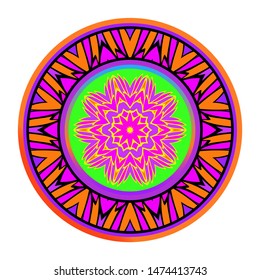 Luxury Art Deco Floral Pattern. Mandala Design. Vector Illustration. Oriental Pattern. Indian, Moroccan, Mystic, Ottoman Motifs. Anti-Stress Therapy Pattern