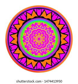 Luxury Art Deco Floral Pattern. Mandala Design. Vector Illustration. Oriental Pattern. Indian, Moroccan, Mystic, Ottoman Motifs. Anti-Stress Therapy Pattern