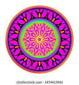 Luxury Art Deco Floral Pattern. Mandala Design. Vector Illustration. Oriental Pattern. Indian, Moroccan, Mystic, Ottoman Motifs. Anti-Stress Therapy Pattern