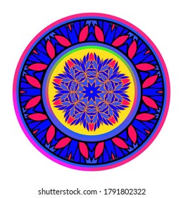 Luxury Art Deco Floral Pattern. Mandala Design. Vector Illustration. Oriental Pattern. Indian, Moroccan, Mystic, Ottoman Motifs. Anti-Stress Therapy Pattern