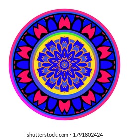 Luxury Art Deco Floral Pattern. Mandala Design. Vector Illustration. Oriental Pattern. Indian, Moroccan, Mystic, Ottoman Motifs. Anti-Stress Therapy Pattern