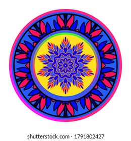 Luxury Art Deco Floral Pattern. Mandala Design. Vector Illustration. Oriental Pattern. Indian, Moroccan, Mystic, Ottoman Motifs. Anti-Stress Therapy Pattern