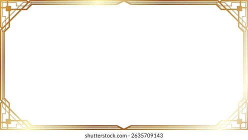 Luxury art deco gold frame background vector. Abstract geometric frame. Use for wedding invitation, cover, VIP card, gala, print, poster, packaging, wallpaper.