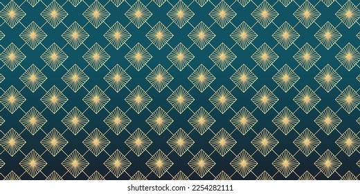 Luxury art deco pattern background vector. Abstract elegant art nouveau with delicate golden geometric line vintage decorative minimalist texture style. Design for wallpaper, banner, card, packaging.
