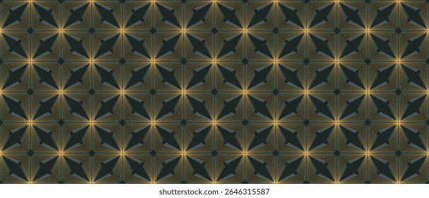Luxury art deco pattern background vector. Abstract elegant art nouveau with delicate golden geometric line vintage decorative minimalist. Design illustration for wallpaper, banner, card, packaging.
