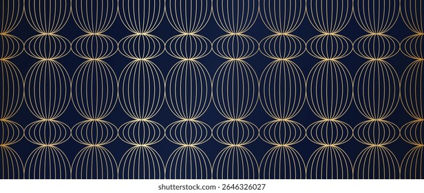 Luxury art deco pattern background vector. Abstract elegant art nouveau with delicate golden geometric line vintage decorative minimalist. Design illustration for wallpaper, banner, card, packaging.