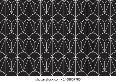 Luxury art deco seamless pattern. Abstract vector background. Geometric damask texture.