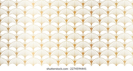 Vector de fondo de diseño de lujo art deco sin fisuras. Resumen de estilo Art Nouveau elegante con delicado estilo de textura minimalista de línea geométrica de línea dorada. Diseño para papel pintado, banner, tarjeta.