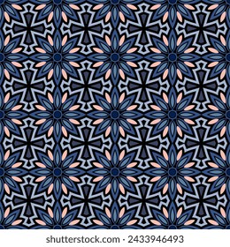 Luxury art seamless pattern. Art forms are grouped and arranged in a specific order. Vector image for print, textile, packaging, interior design and your other projects.