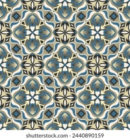 Luxury art seamless pattern. Art forms are grouped and arranged in a specific order. Vector image for print, textile, packaging, interior design and your other projects.