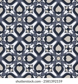 Luxury art seamless pattern. Art forms are grouped and arranged in a specific order. Vector image for print, textile, packaging, interior design and your other projects.

