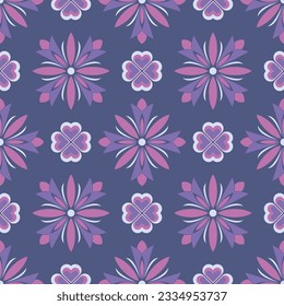 Luxury art seamless pattern in magenta tones. Art forms are grouped and arranged in a specific order. Vector image for print, textile, packaging, interior design and your other projects.
