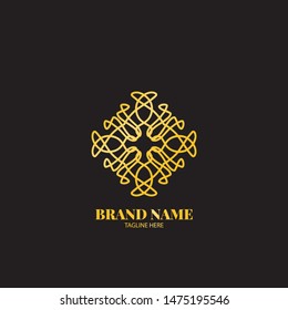 Luxury Artistic Gold Logo Vector Template Element