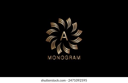 Plantilla de diseño de monograma artístico de lujo con letra inicial A. Logo elegante y refinado en Ilustración vectorial