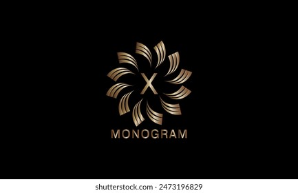 Plantilla de diseño de monograma artístico de lujo con letra inicial X. Logo elegante y refinado en Ilustración vectorial