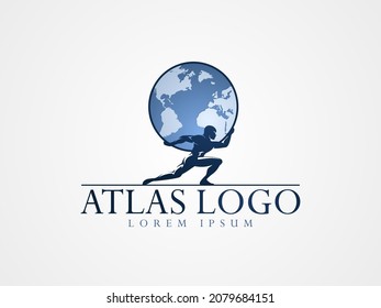 luxury atlas vector blue logo