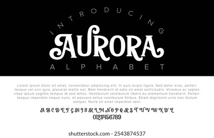 Luxury Aurora alphabet letters font for logo
