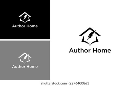 luxury author logo design.pencil icon for copy writing company