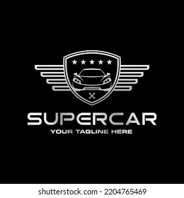 luxury auto car logo design template