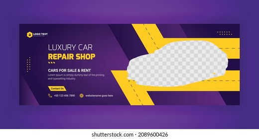 Luxury automotive car rent social media cover banner post template