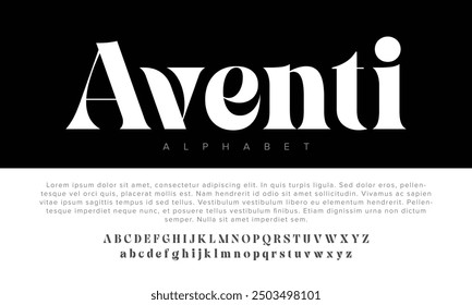 Luxury Aventi Bold alphabet letters font for logo